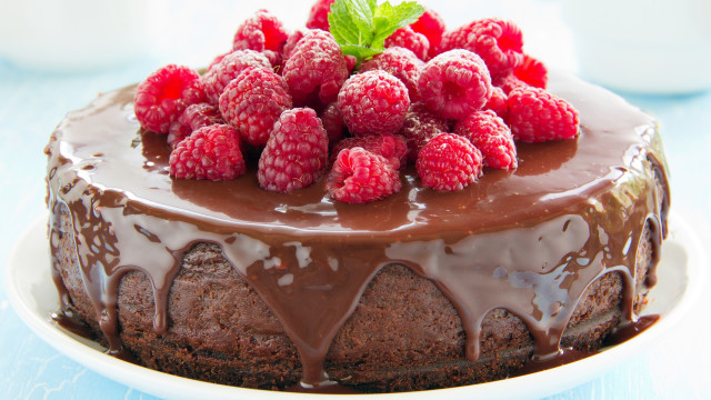 Chocolate cake raspberries coffee rococo free wallpaper - medium preview image