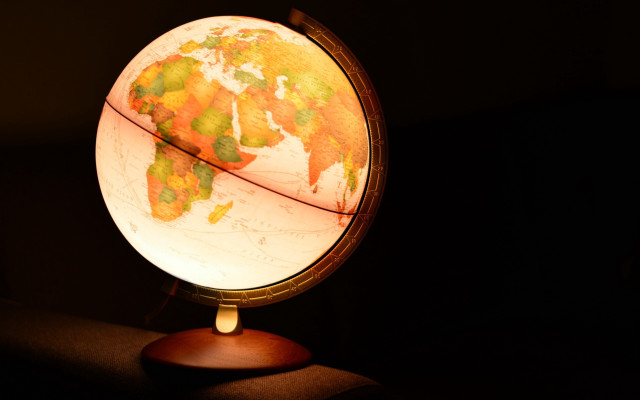 Globe wooden stand light dark free wallpaper - medium preview image