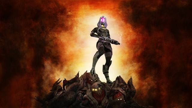 Futuristic man zombies ember glowing free wallpaper for desktop - medium preview image