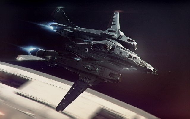 Futuristic fighter jet rocket space free wallpaper - medium preview image