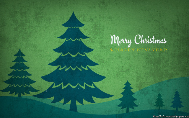 Green christmas card tree merry free wallpaper - medium preview image