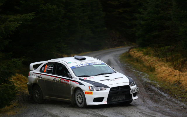 White car dirt road forest free wallpaper - medium preview image