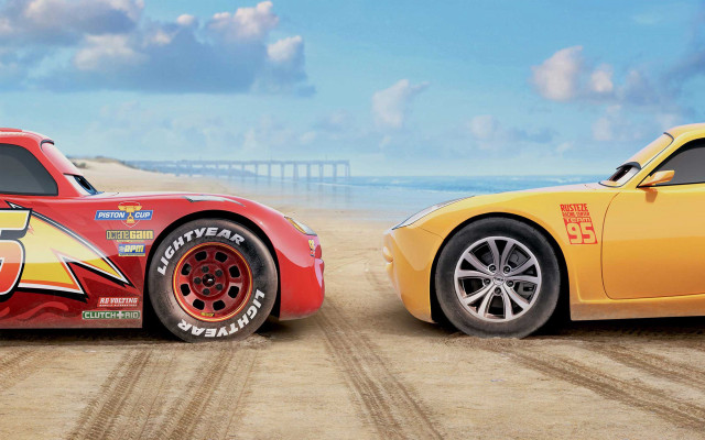 Beach parking cars pier ocean free wallpaper - medium preview image