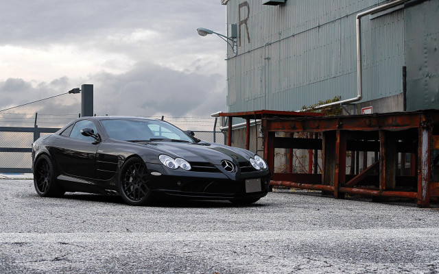 Black sports car cloudy day #2 free wallpaper - medium preview image