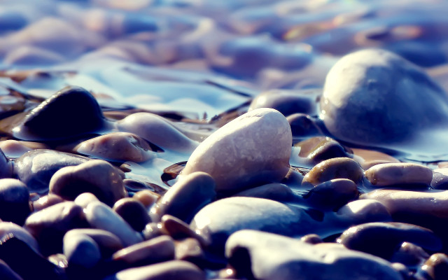 Rock water pebbles droplets shallow free wallpaper - medium preview image