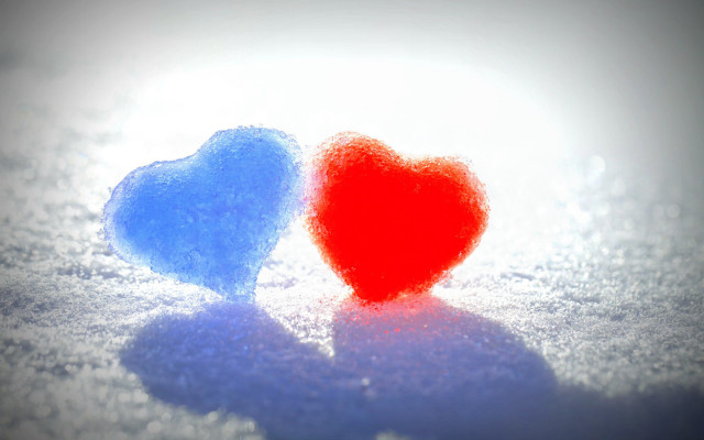 Two hearts snow ambient moon free wallpaper - medium preview image