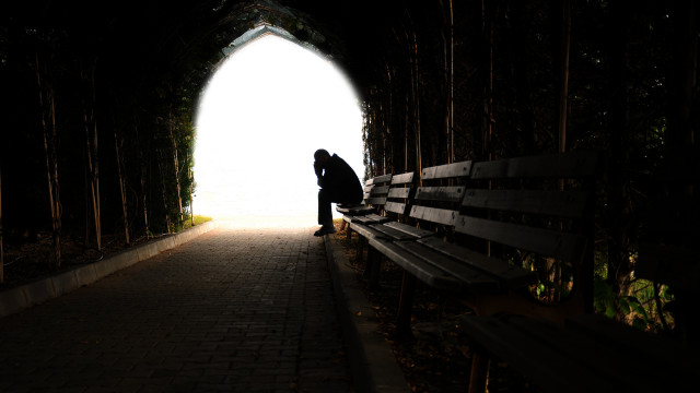 Tunnel bench stand moon city free wallpaper - medium preview image