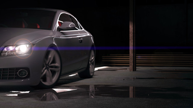 Car night parking headlights blue free wallpaper - medium preview image