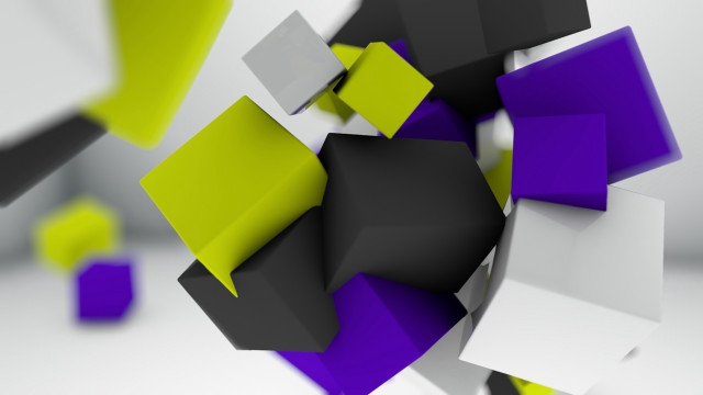 Colored blocks floating center abstract free wallpaper - medium preview image