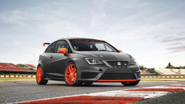 Grey car orange rims race free wallpaper - medium preview image