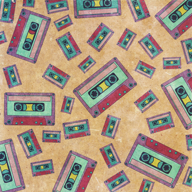 Old school cassette tapes yellow free wallpaper - medium preview image