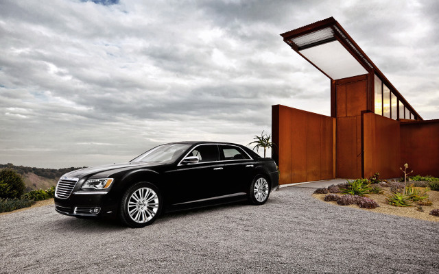 Black car building sky wooden free wallpaper - medium preview image