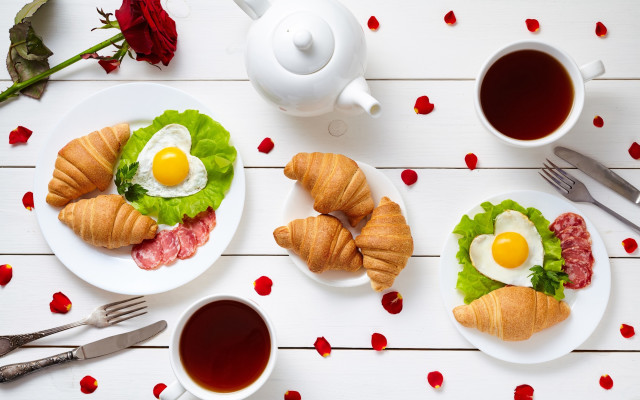 Romantic food flowers tea plate free wallpaper - medium preview image