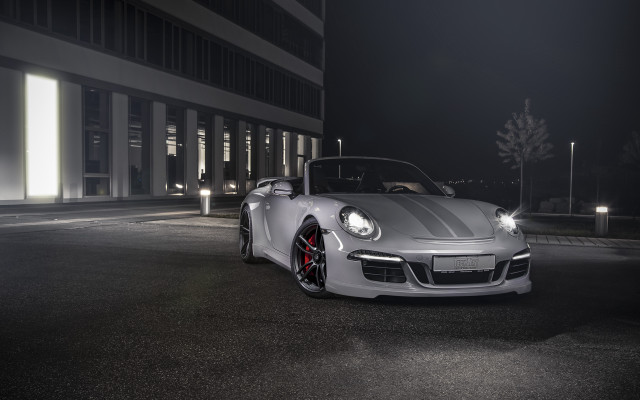 White sports car night parking #4 free wallpaper - medium preview image