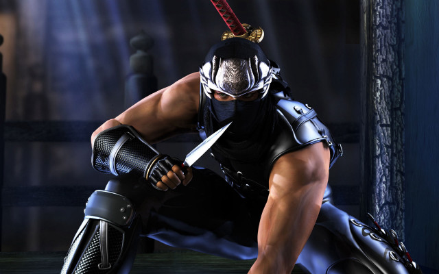 Man black outfit sword helmet free wallpaper - medium preview image
