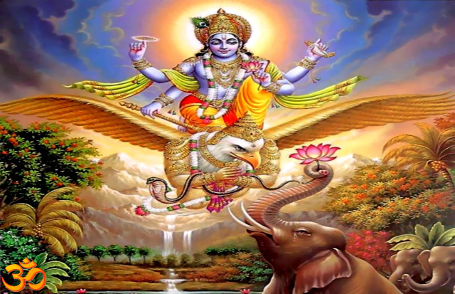 God elephant lotus waterfall painting free wallpaper - medium preview image