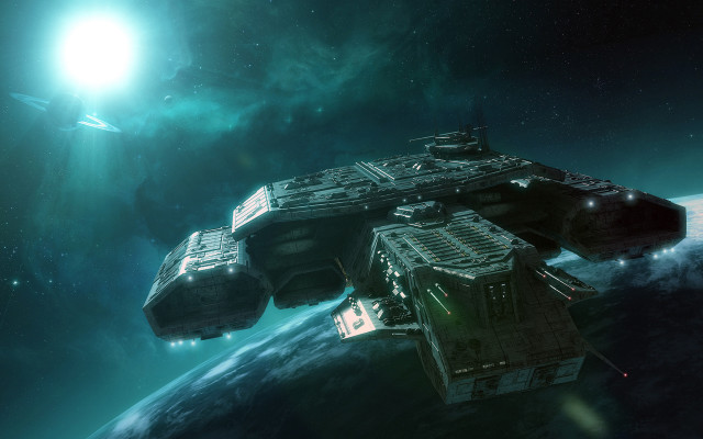 Space station earth bright sun free wallpaper - medium preview image