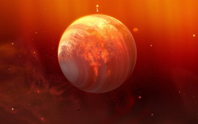Red planet orange background star free wallpaper - medium preview image