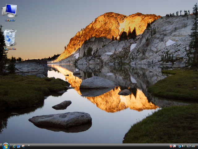 Mountain lake reflection rockwall videoart free wallpaper - medium preview image