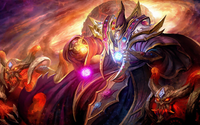 Demonic demon glowing light fire free wallpaper - medium preview image