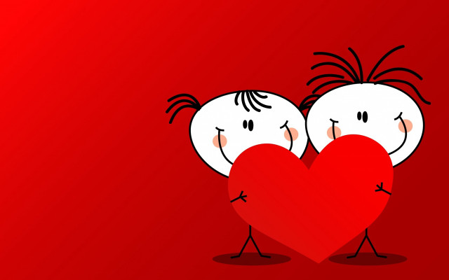Cartoon hearts love storybook red free wallpaper - medium preview image