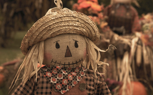 Scarecrow doll straw hat plaid free wallpaper - medium preview image