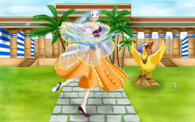 Woman dancing grass bird sunny free wallpaper - medium preview image