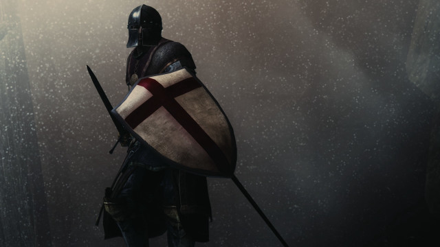 Medieval soldier foggy rain astronaut free wallpaper - medium preview image