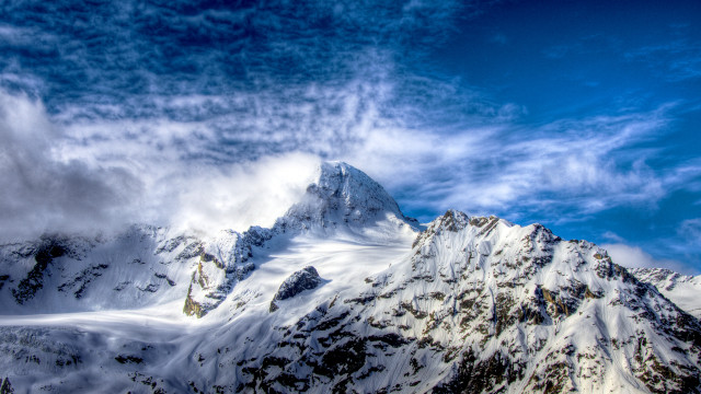 Mountain snow blue sky clouds #5 free wallpaper - medium preview image
