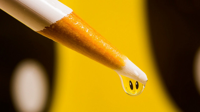 Toothbrush water drop yellow background free wallpaper - medium preview image