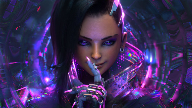 Sci fi futuristic cyberpunk dark free wallpaper - medium preview image