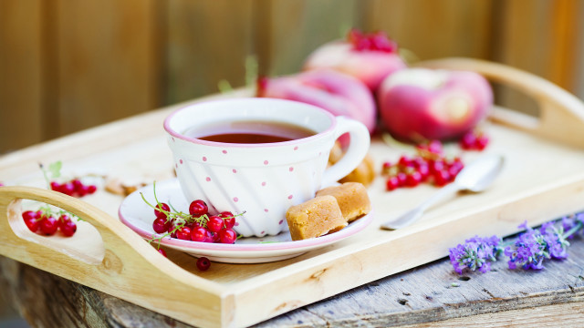 Tea fruit tray cake spoon free wallpaper - medium preview image