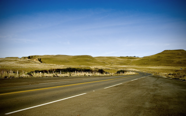 Desolate hill road mountain sky free wallpaper - medium preview image