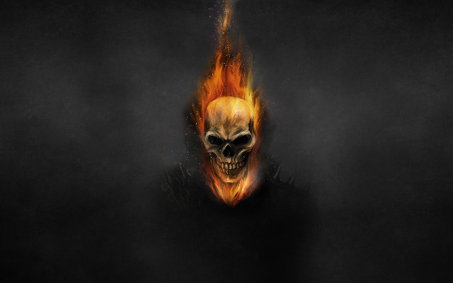 Skull burning face flame embers free wallpaper - medium preview image