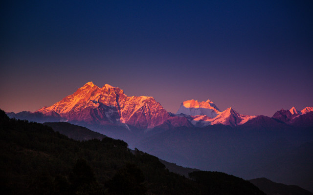 Mountain range pink sky sunset #2 free wallpaper - medium preview image
