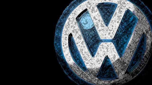 Blue white volkswagen logo black free wallpaper - medium preview image