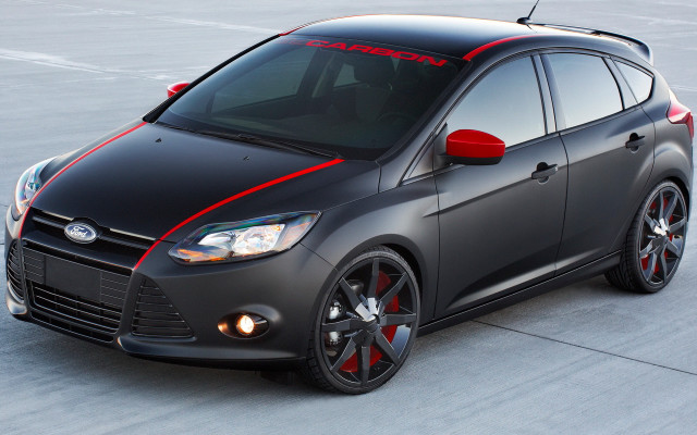 Black car red stripes parking free wallpaper - medium preview image