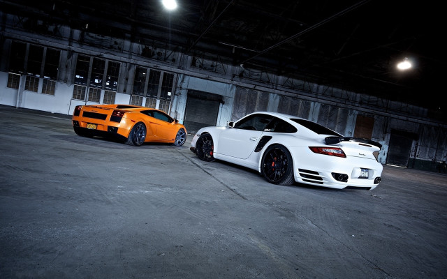 Night parking lot cars full free wallpaper - medium preview image