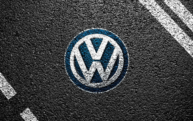 Volkswagen emblem black surface white free wallpaper - medium preview image
