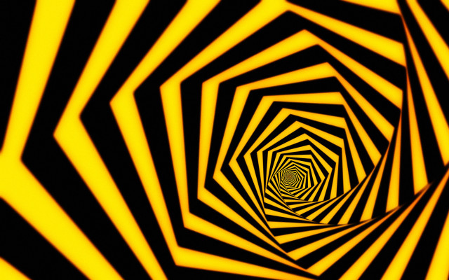 Black yellow striped tunnel raytraced free wallpaper - medium preview image