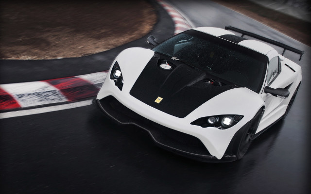 White black sports car race free wallpaper - medium preview image
