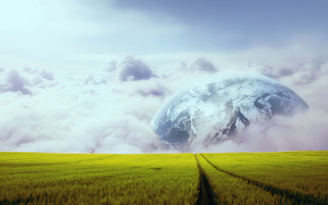Large field cloud earth fantasy free wallpaper - medium preview image