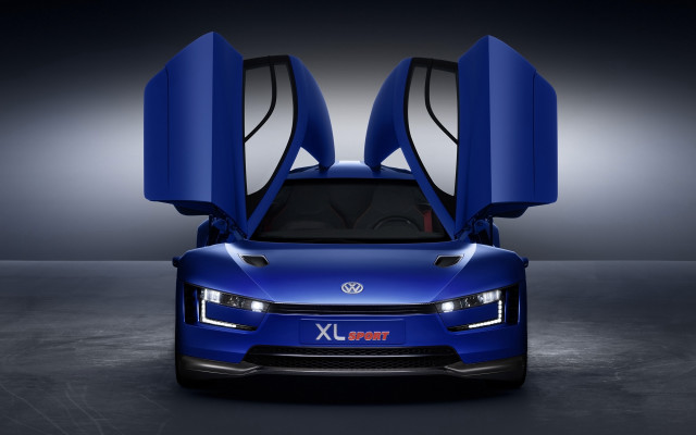 Blue sports car doors open free wallpaper - medium preview image