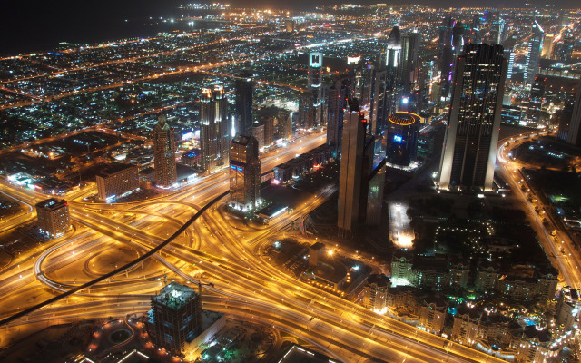 City night traffic lights architecture free wallpaper - medium preview image