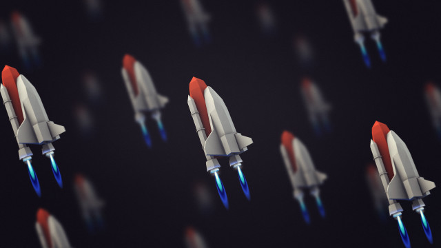 Small rockets flying formation red free wallpaper - medium preview image
