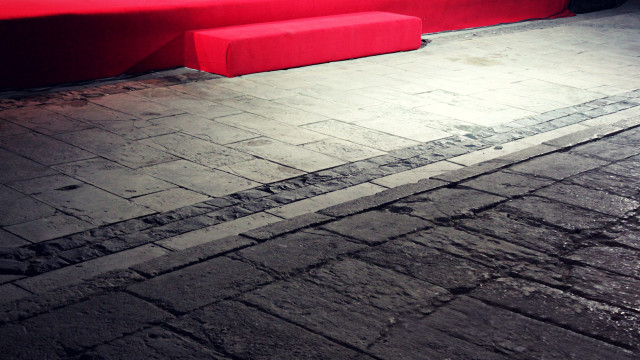 Red couch brick floor red free wallpaper - medium preview image