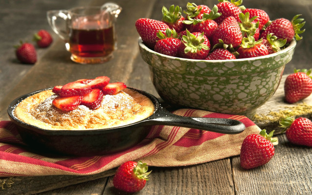 Strawberries strawberryshortcakes teatable teapot foodphotography free wallpaper - medium preview image