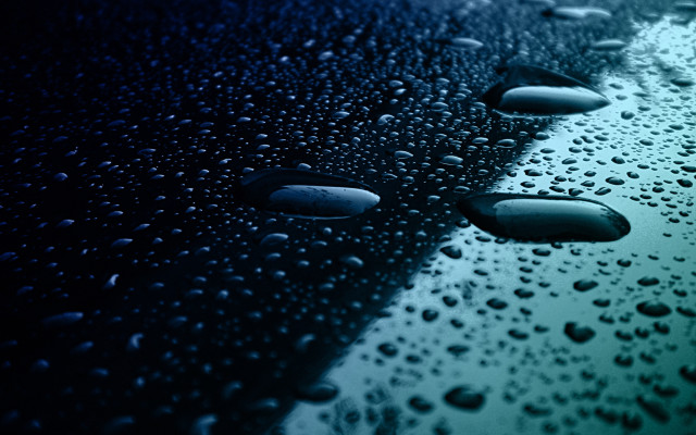 Water droplets car window blue free wallpaper - medium preview image