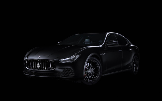 Black maserati dark neoclassicism digital free wallpaper - medium preview image