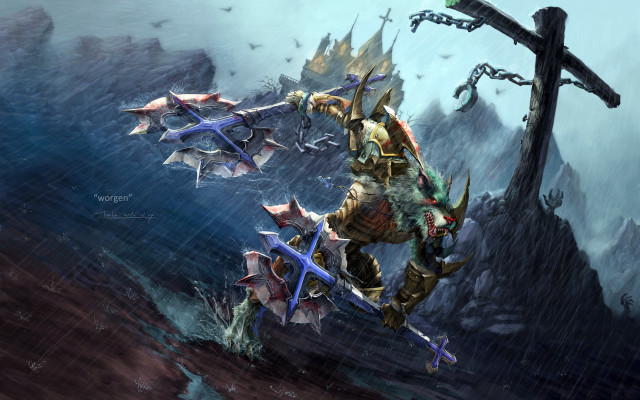 Stormy armor sword cross cloud free wallpaper - medium preview image